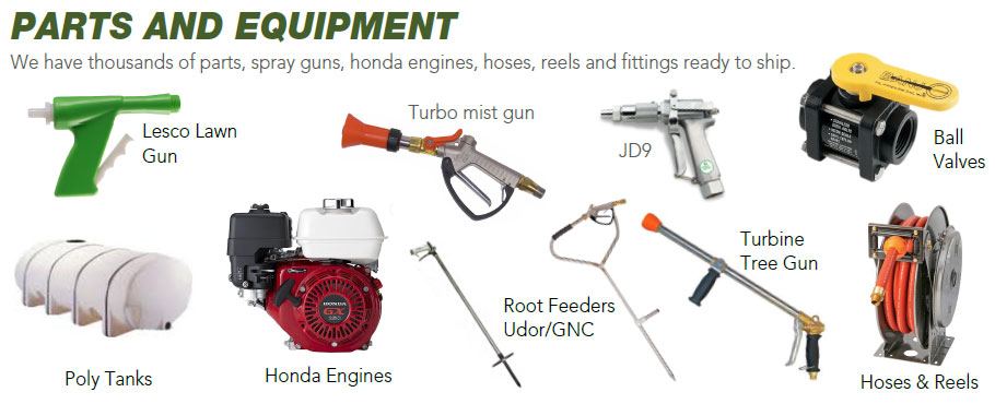 spray parts and equipment from chemical containers
