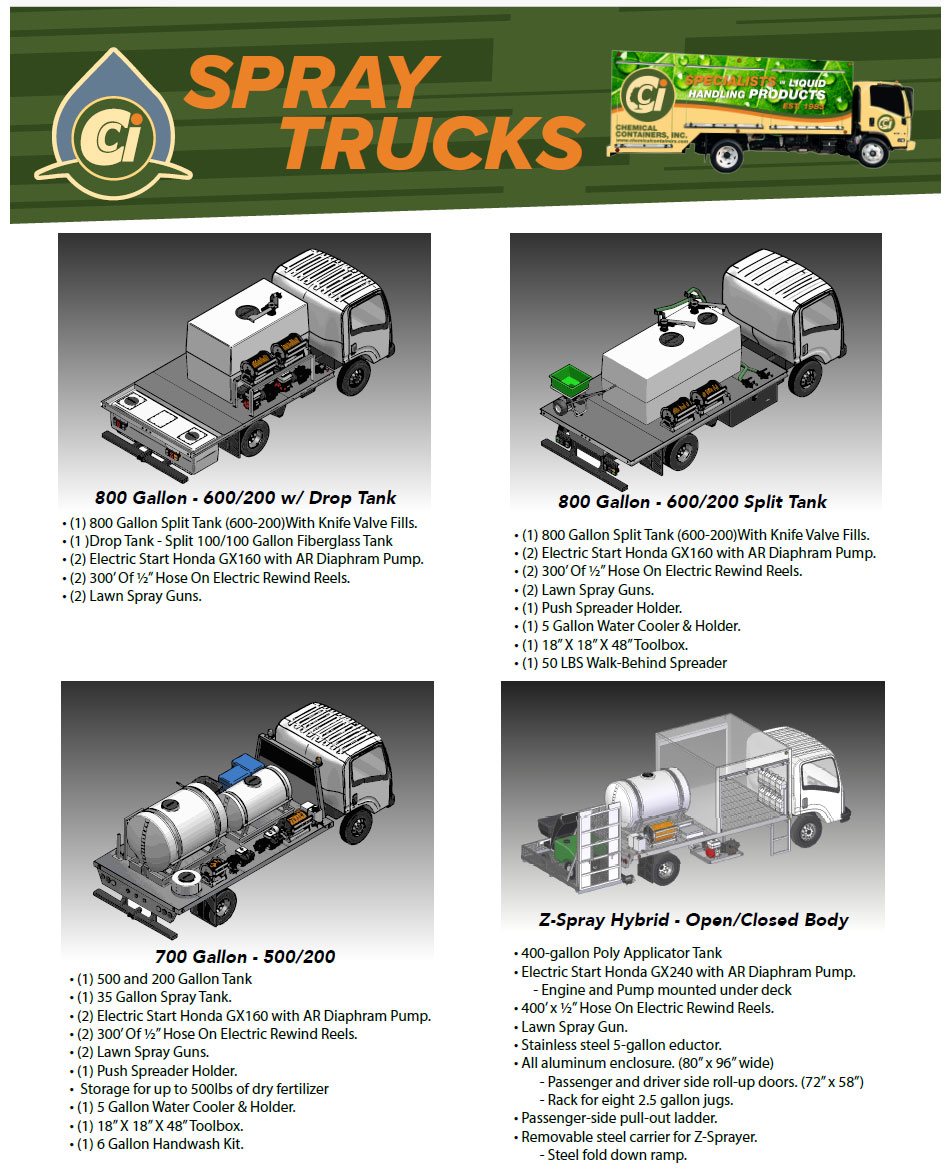 Spraypro spray truck images with specs