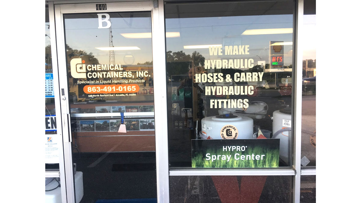 Chemical Containers Arcadia store - storefront view