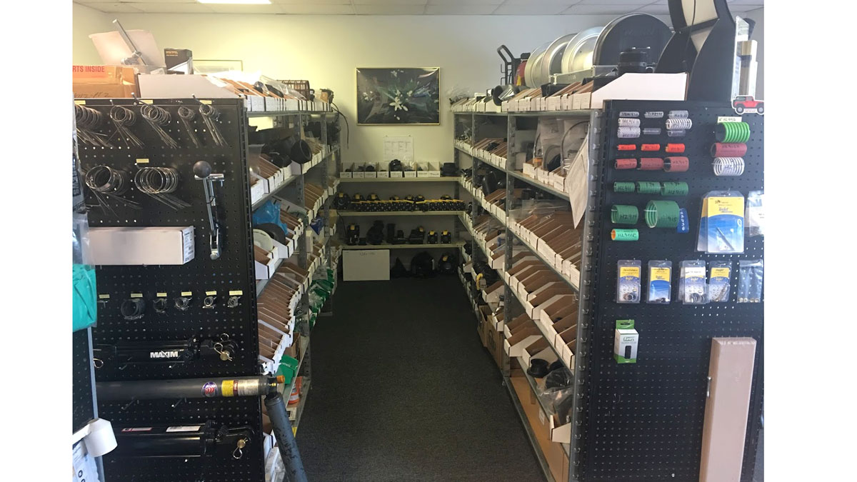 Chemical Containers Arcadia store - hose samples and plumbing fittings display