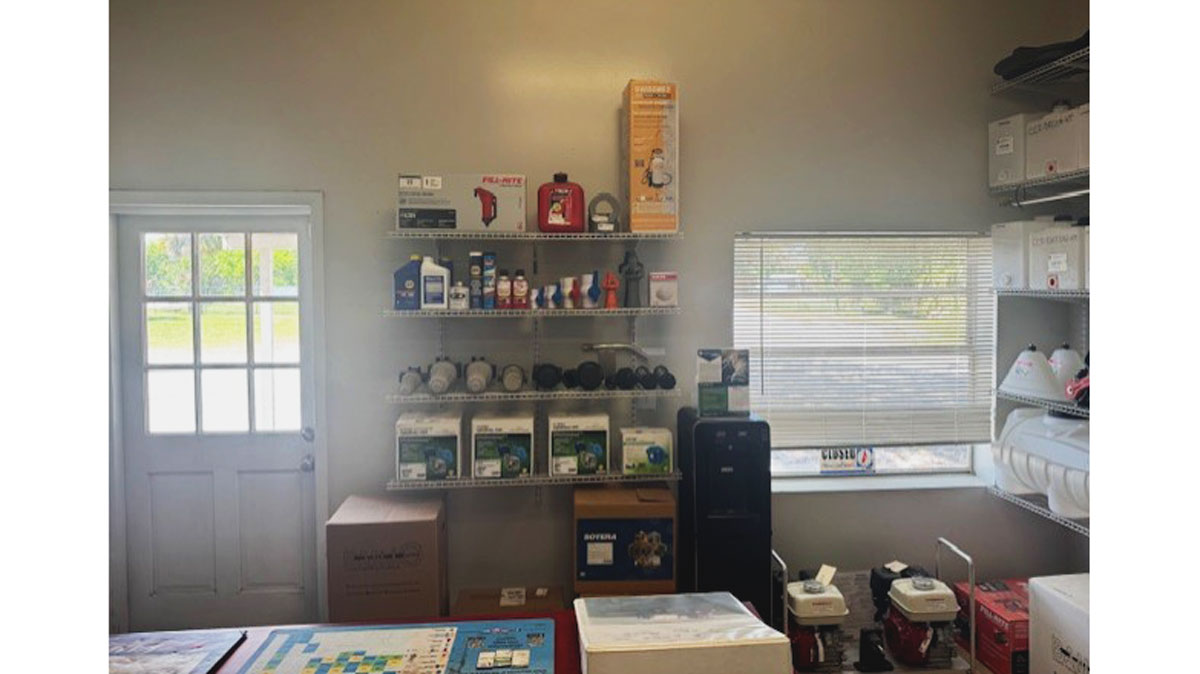 Chemical Containers Ft Pierce location - Store front area with liquid strainers and pumps