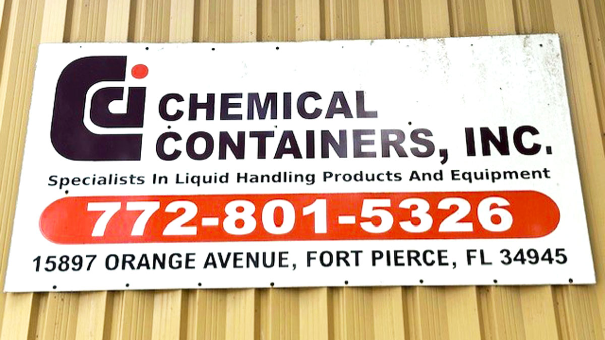 Chemical Containers Ft Pierce store - outside sign
