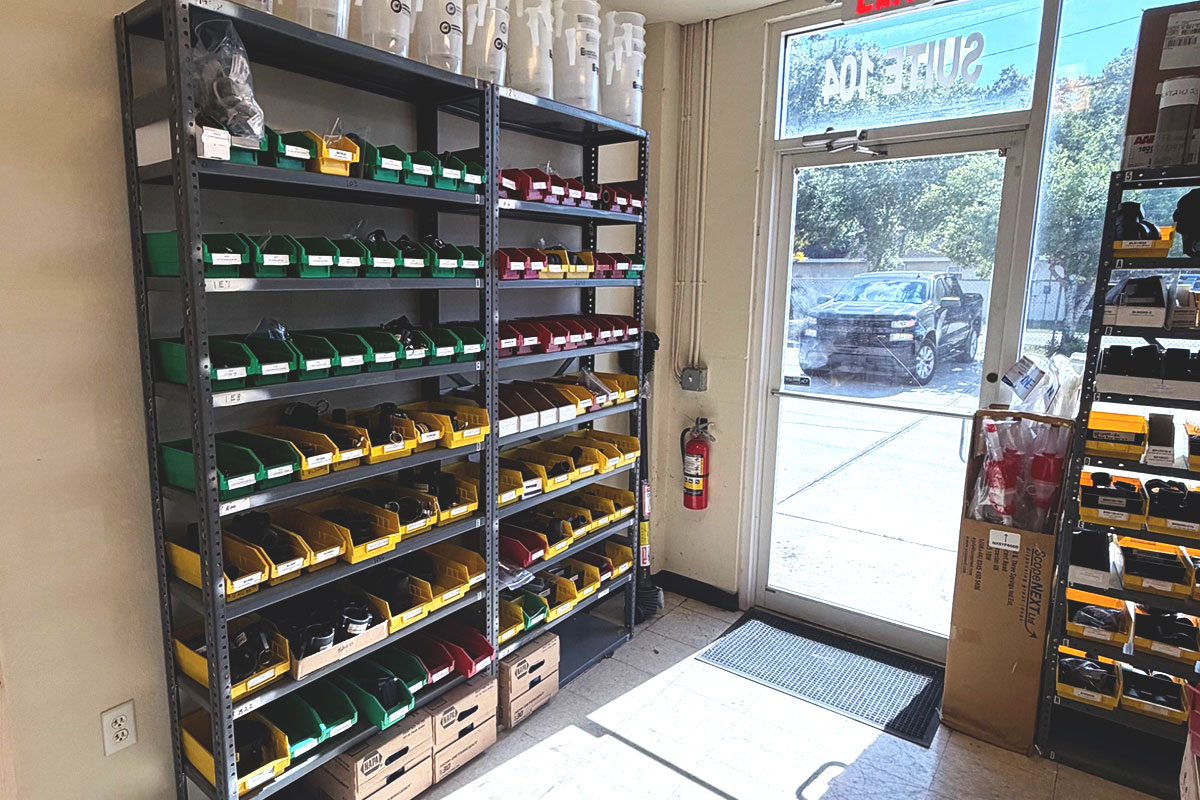 Chemical Containers Plant City location - plumbing fittings display in front area
